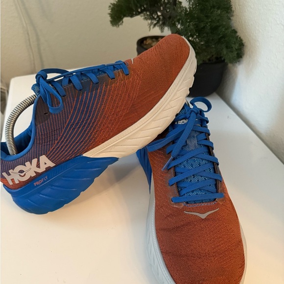 Hoka Men's Mach 3  Athletic Shoes - Vibrant Red and Blue - Picture 4 of 12